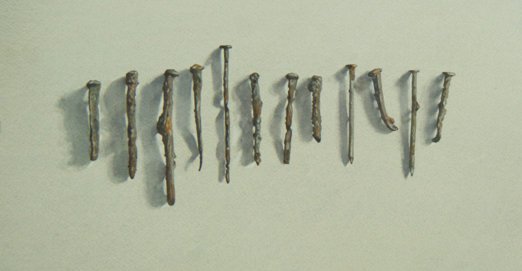 A dozen rusty nails 23 x 44cm 