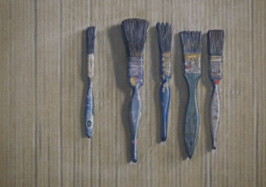 Brushes on cardboard  28 x 40cm