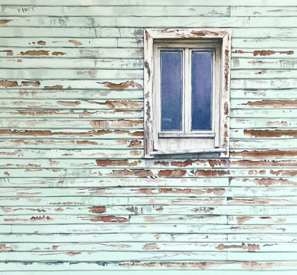 Cladding and window, 32 x 35cm