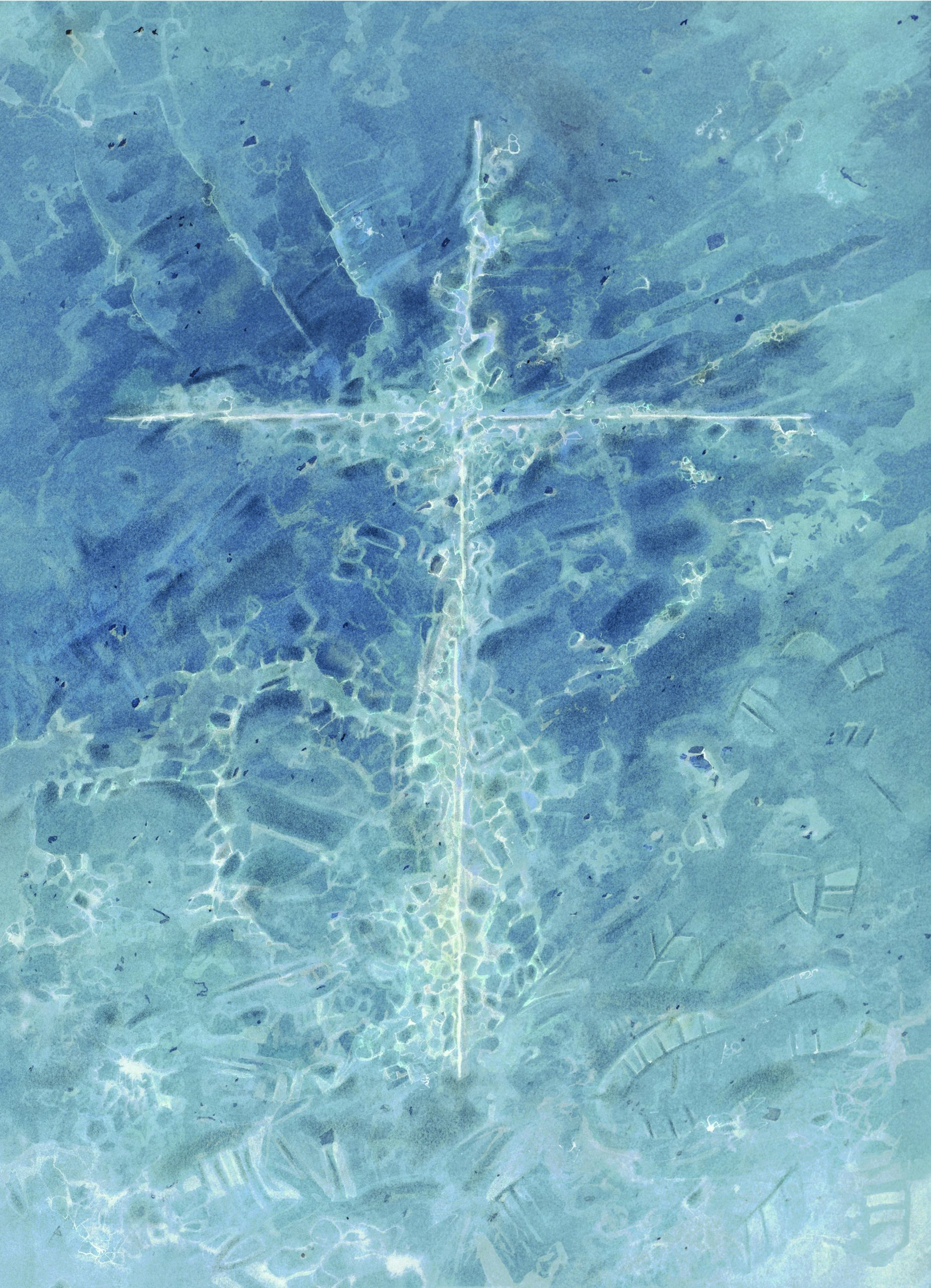 Earth Cross, transformed - digital conversion 65 x 49cm