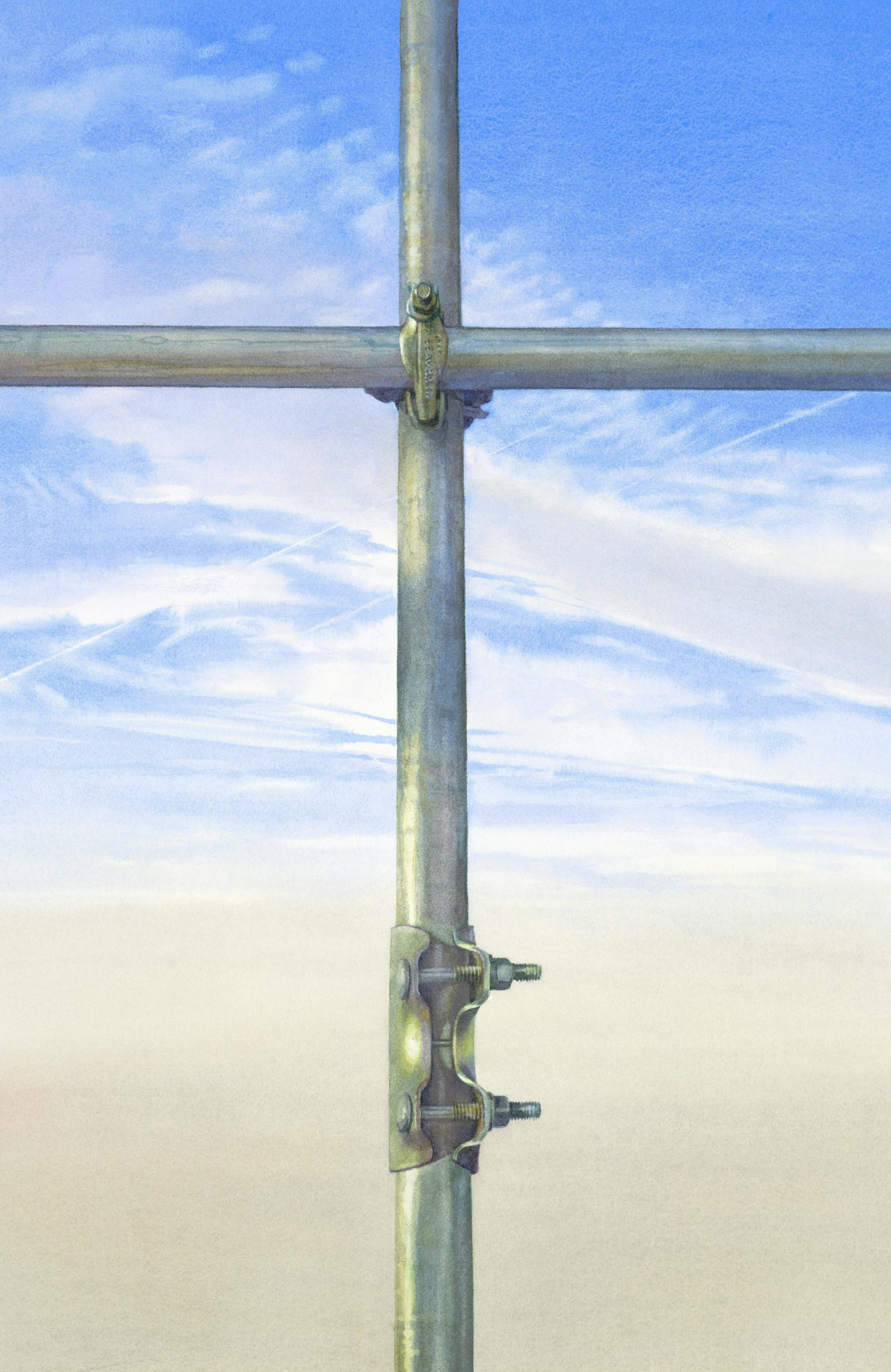 Scaffold Cross watercolour 70 x 45cm