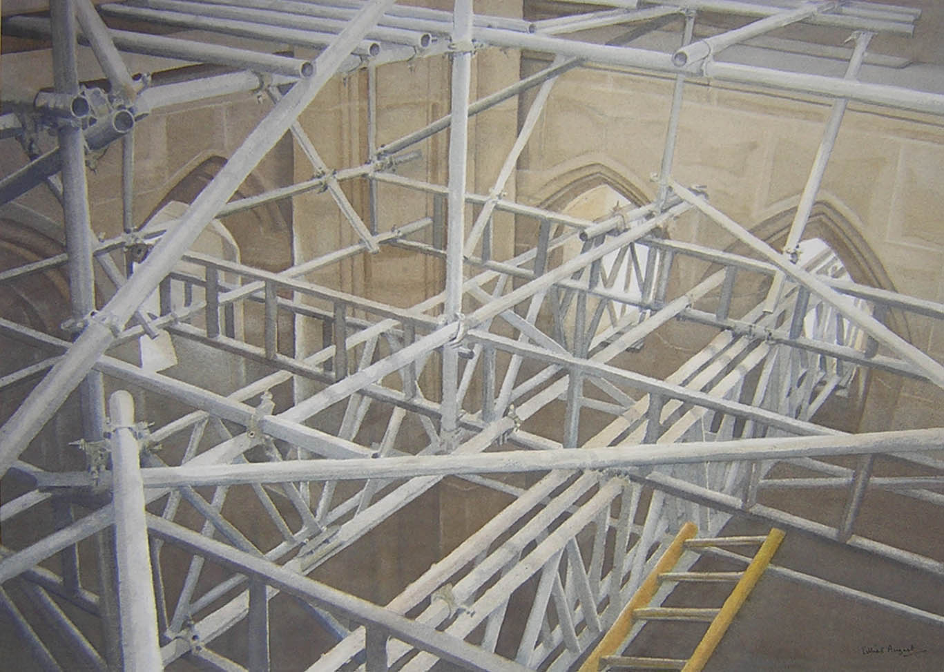 Scaffold and ladder 39 x 55cm