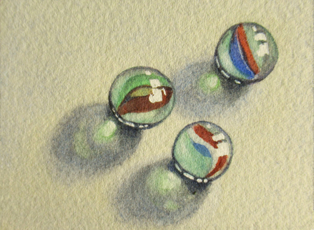 Three marbles, 6 x 8cm