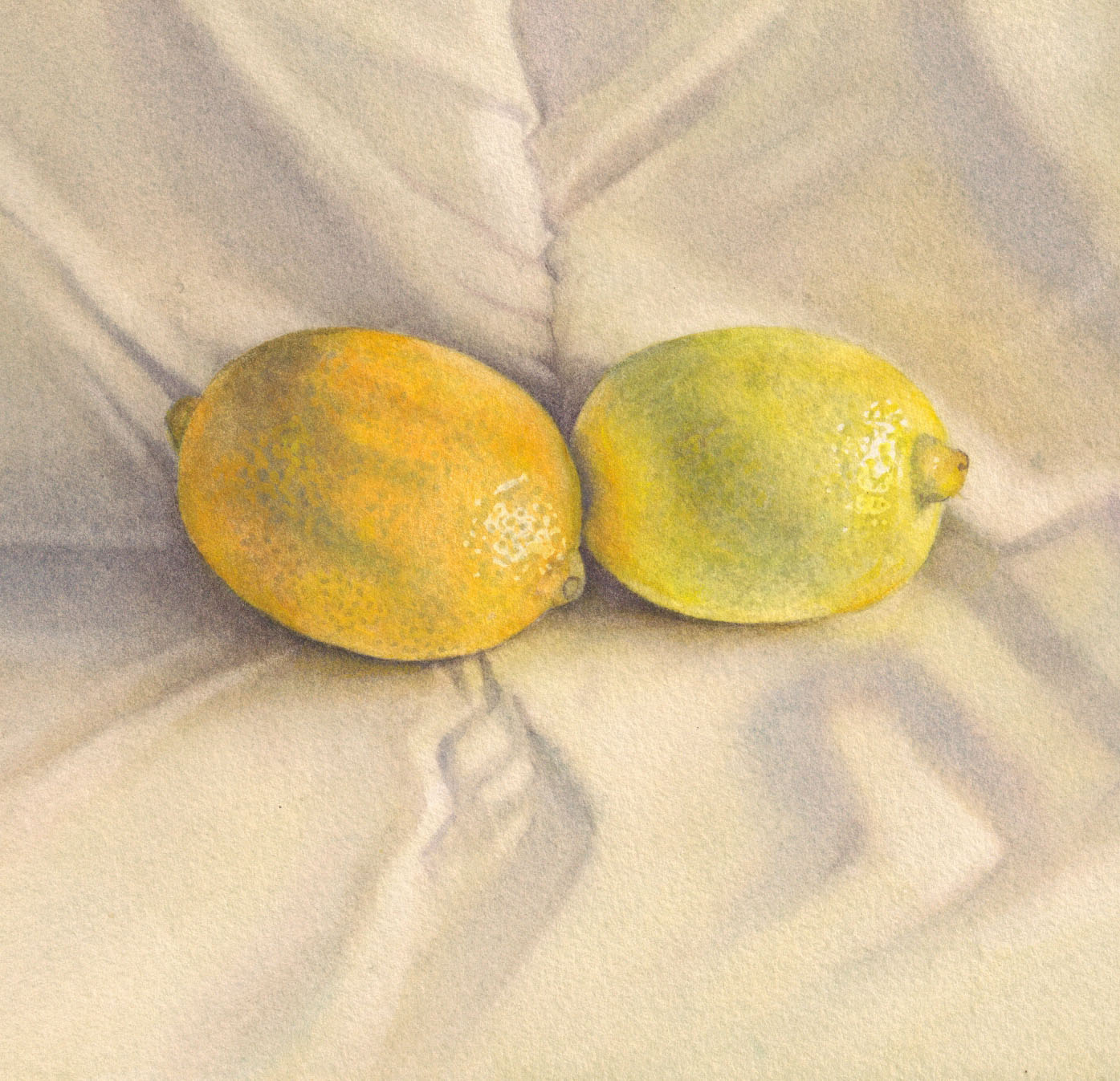 Two yellows, gicleé print 15.5 x 16.7cm